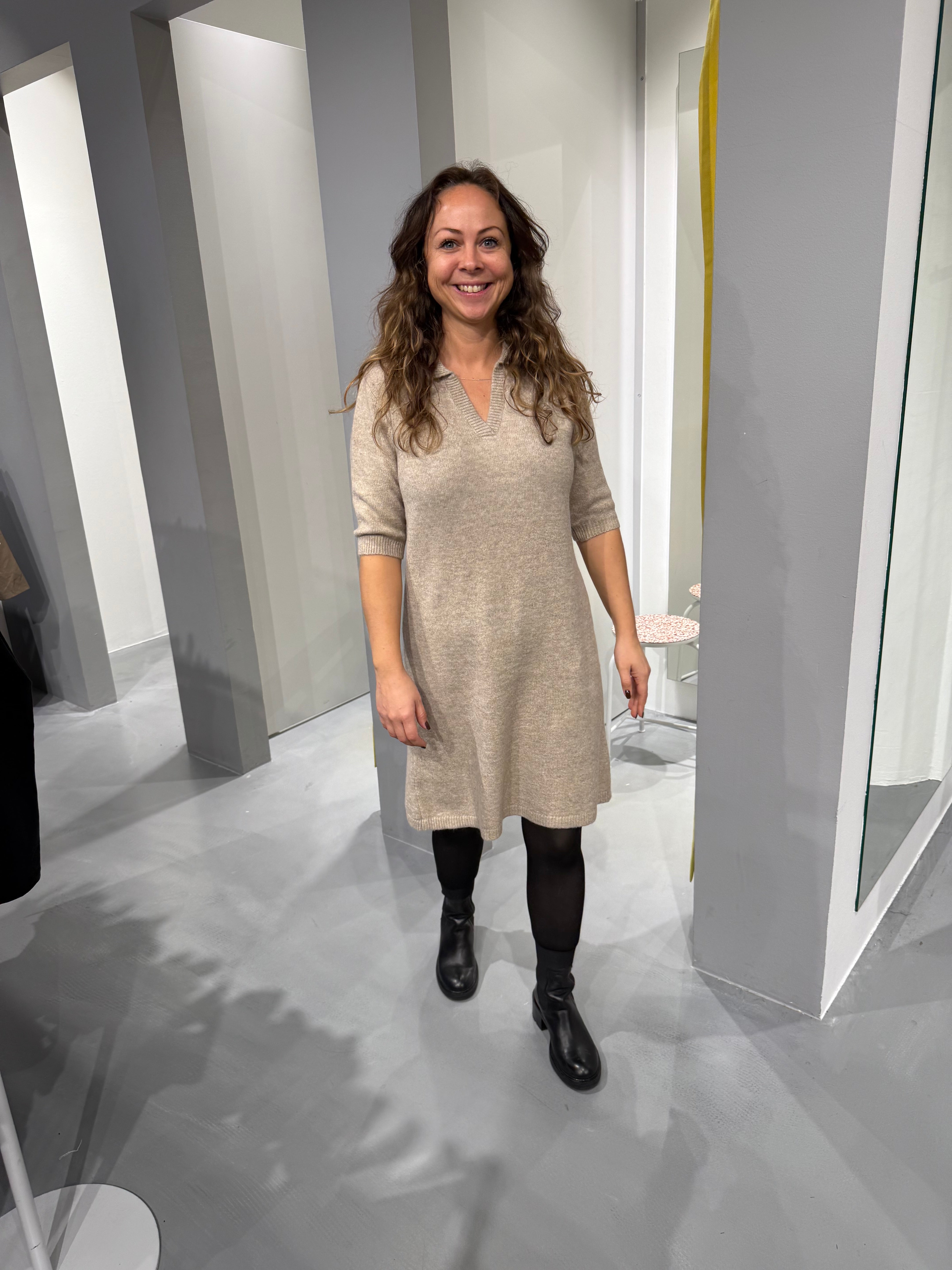 PCMALOU Short Dress - Taupe Gray